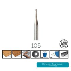 ดอกแกะสลัก 1/32" 0.8mm 3Pcs 105 DE Dremel